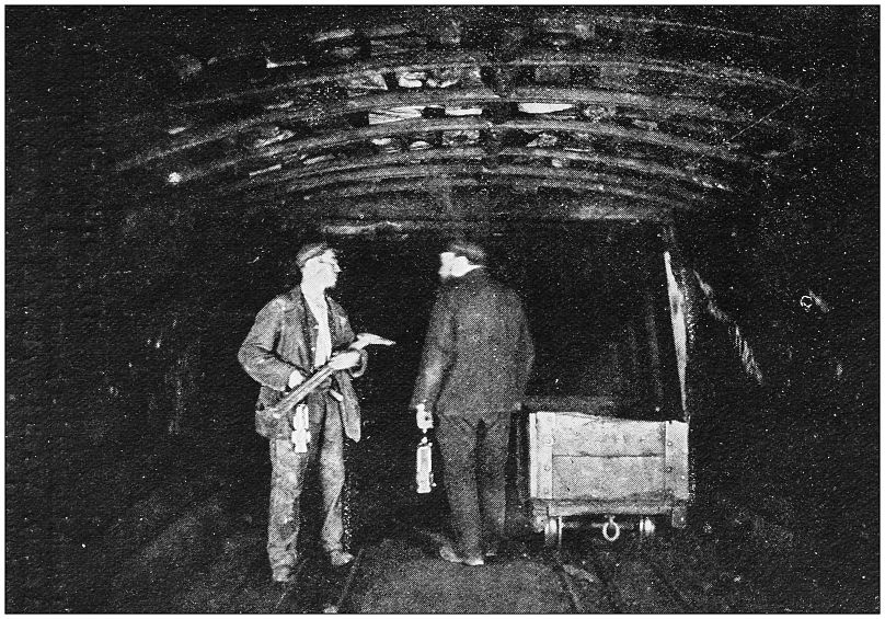 Dans une mine de charbon dans les Midlands anglais.
