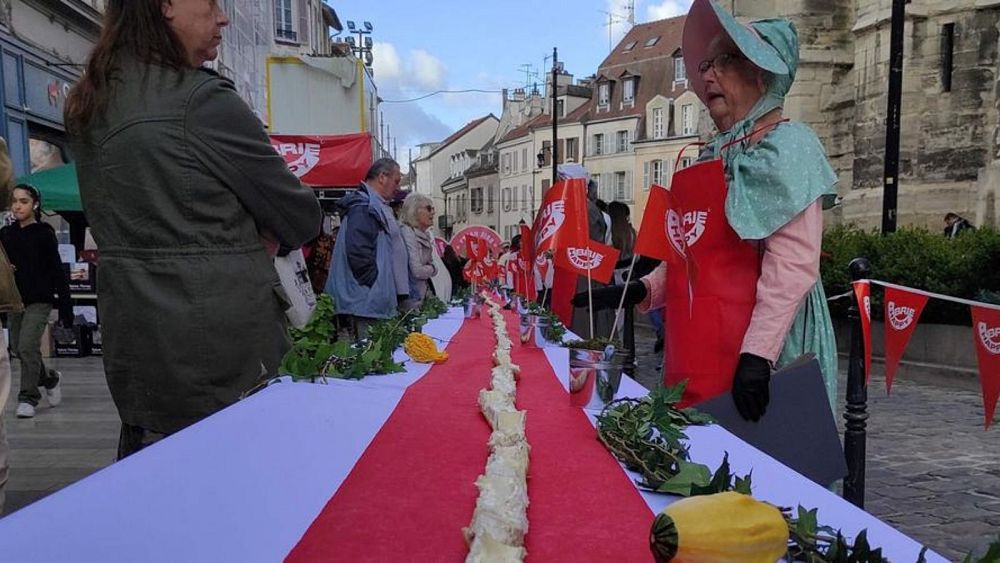 La France bat le record du monde de la plus longue tranche de Brie.  Peut être.