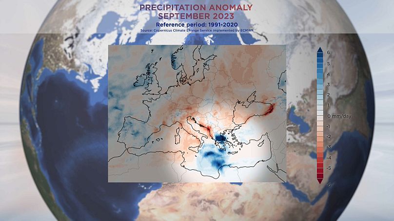 Anomalie des précipitations, septembre 2023