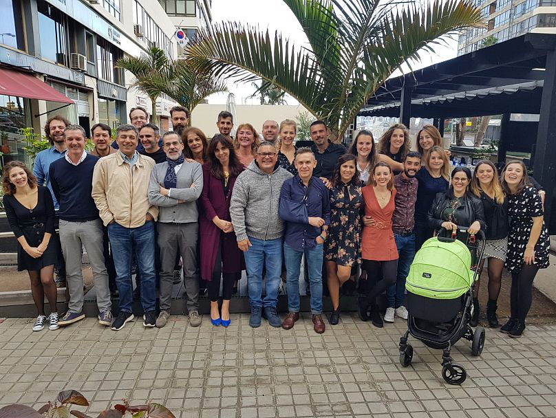 L'équipe de pathologie vétérinaire de l'Université de Las Palmas de Gran Canaria fête Noël en 2018.