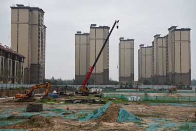 Un chantier de construction de bâtiments résidentiels par le promoteur chinois Country Garden, photographié à Tianjin, en Chine, le 18 août 2023.