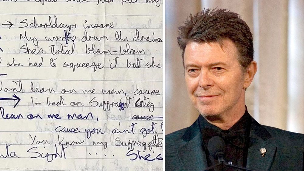 La feuille de paroles manuscrite de David Bowie devrait atteindre 115 000 € aux enchères