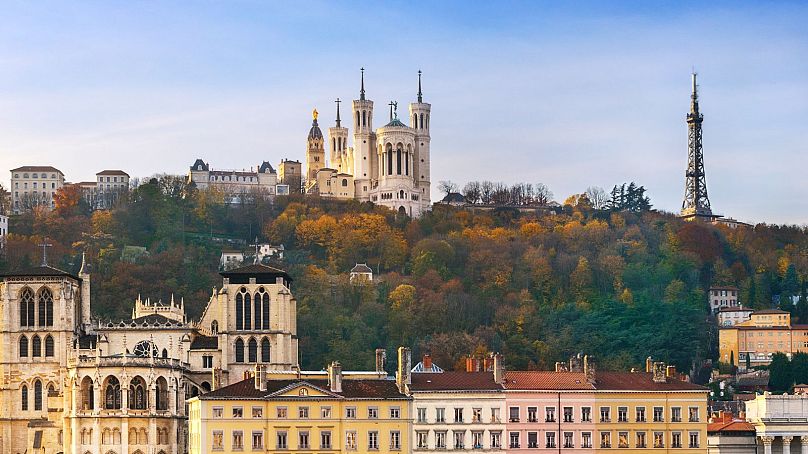 La basilique Notre-Dame de Fourvière qui surplombe Lyon.