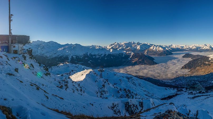 Panorama depuis le sommet des Attelas à Verbier.