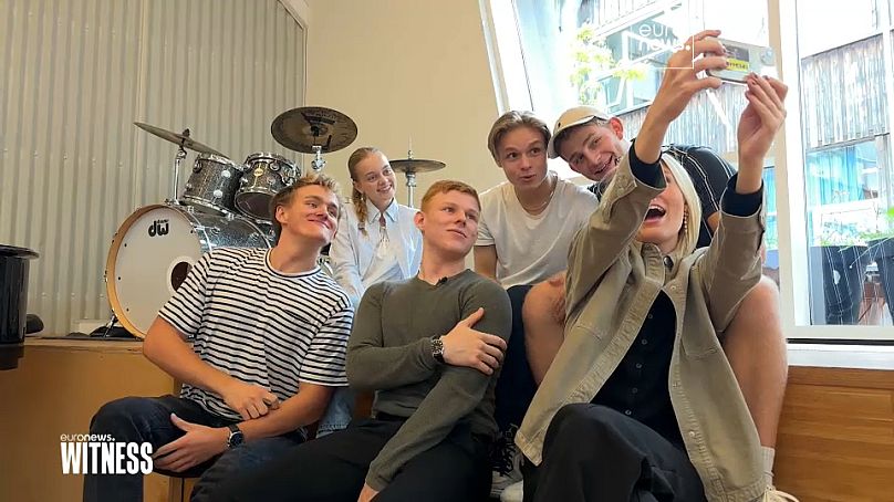 Étudiants de l'école Greve Gymnasium près de Copenhague, Danemark