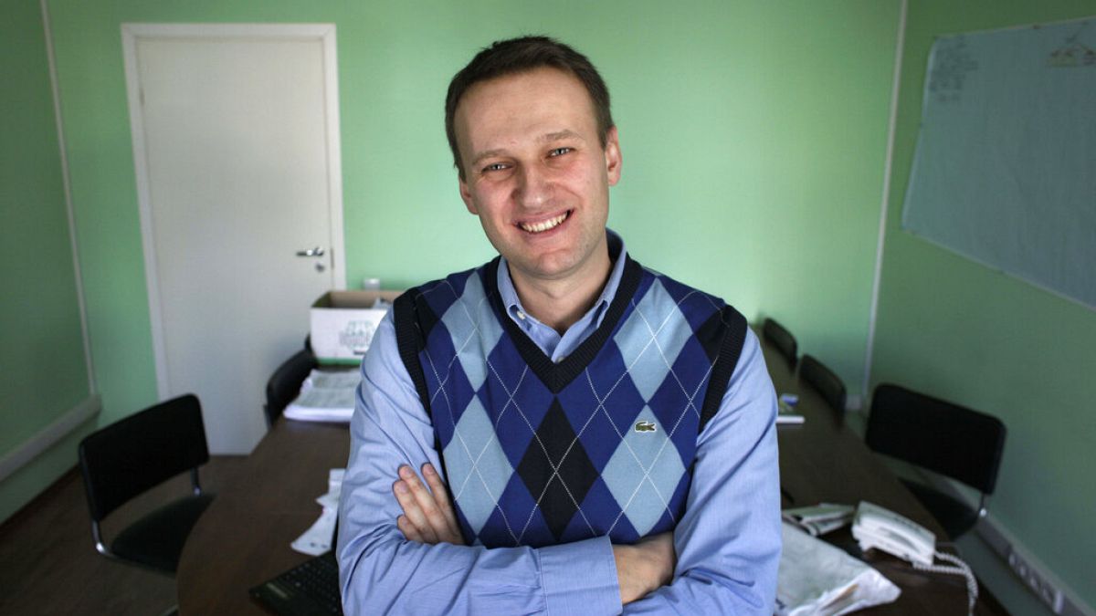 Corporate Russian lawyer Alexei Navalny poses in his office in Moscow, Russia.