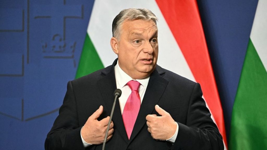 Hungarian Prime Minister Viktor Orban holds his annual press conference in the Carmelita monastery in Budapest on Thursday