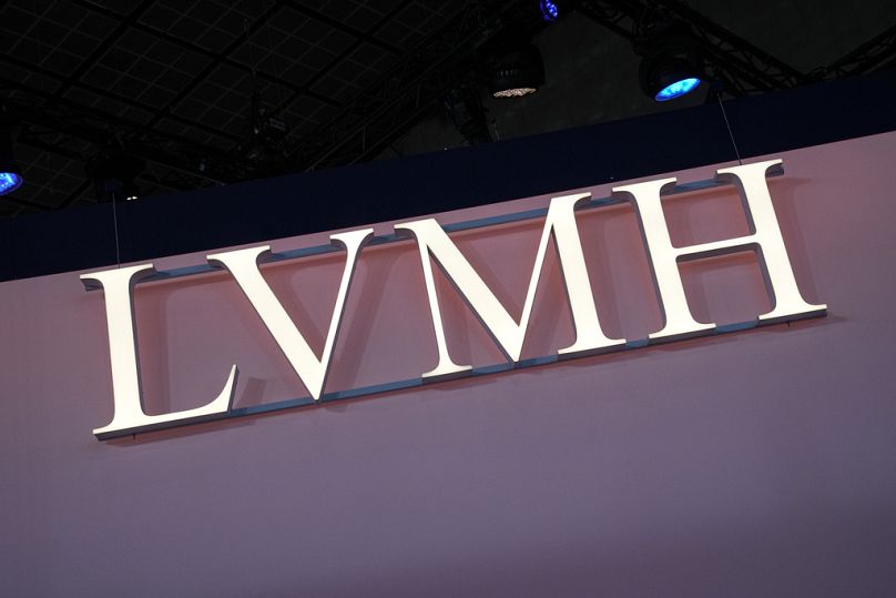 Le logo LVMH est photographié au salon Vivatech à Paris, le 15 juin 2023.