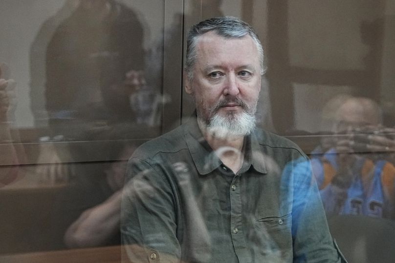 Igor Girkin, également connu sous le nom d'Igor Strelkov, l'ancien chef militaire des séparatistes soutenus par la Russie dans l'est de l'Ukraine, photographié au tribunal municipal de Moscou en août.