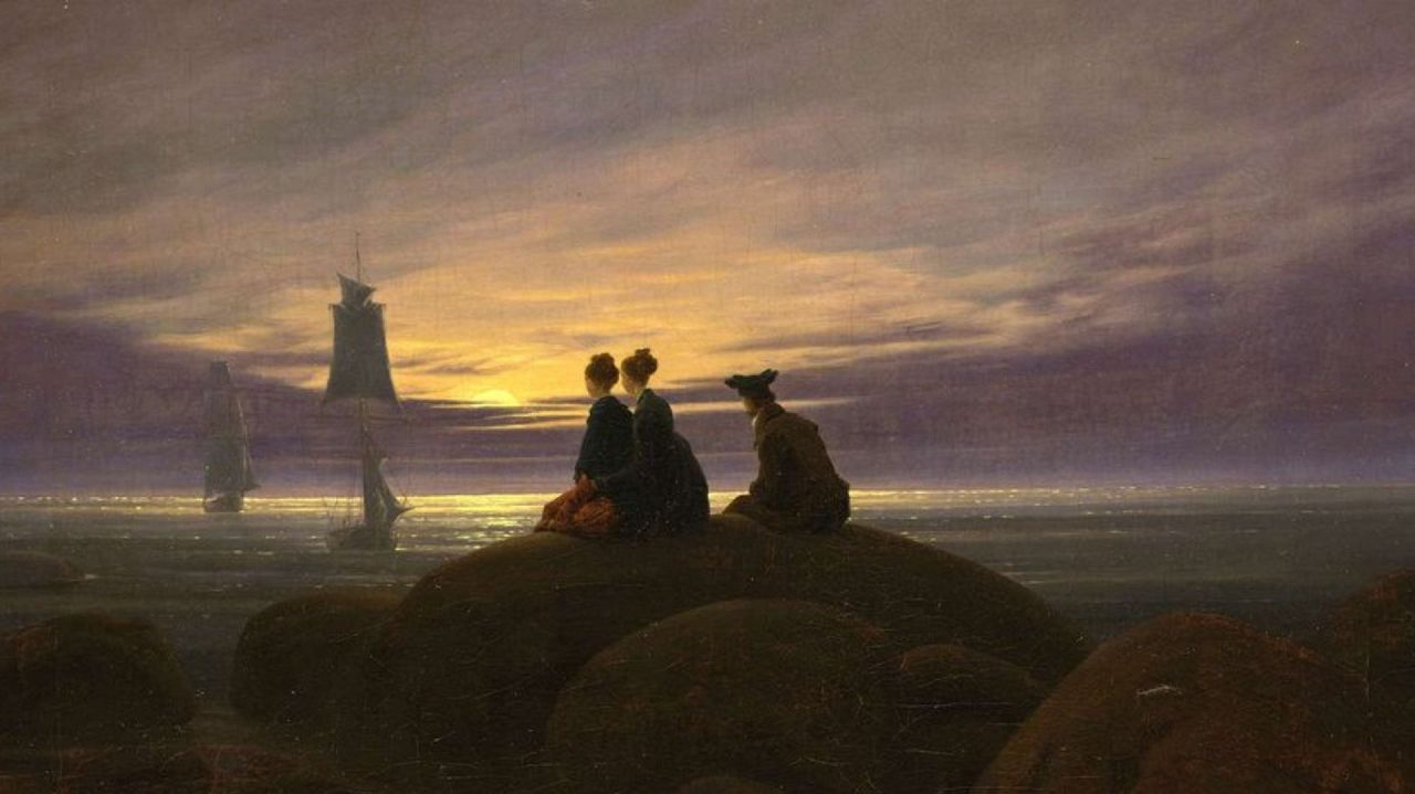 Lever de lune sur la mer par Caspar David Friedrich (1822)