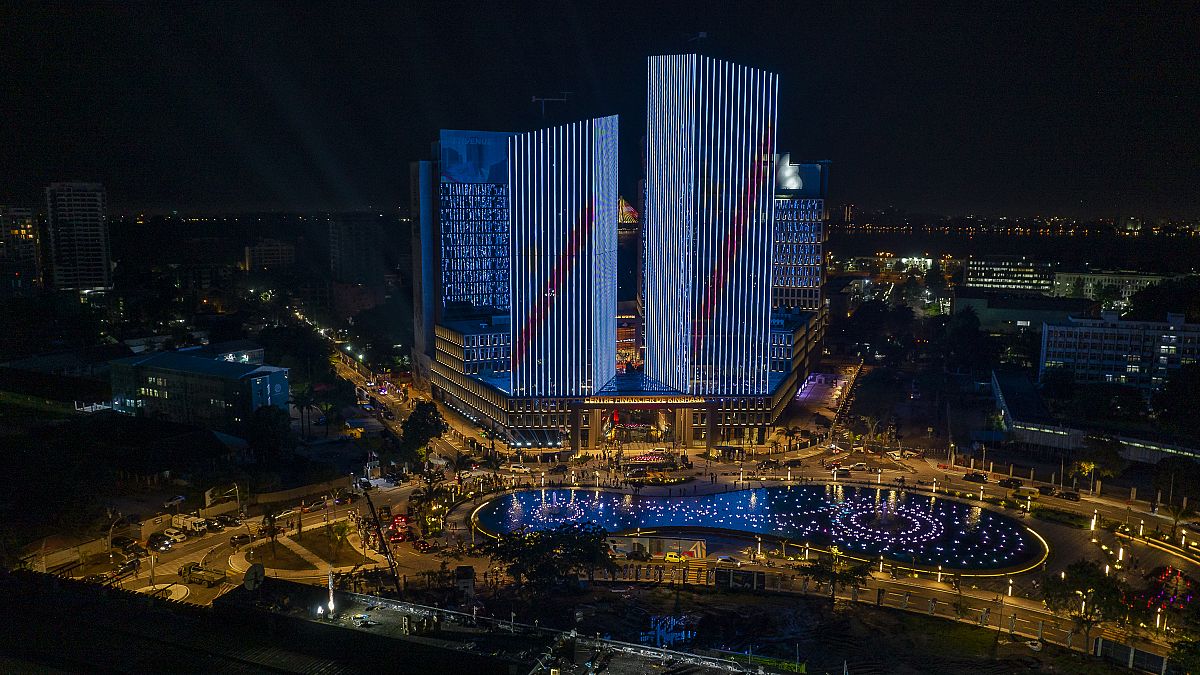 Aerial view of the new financial centre in Kinshasa