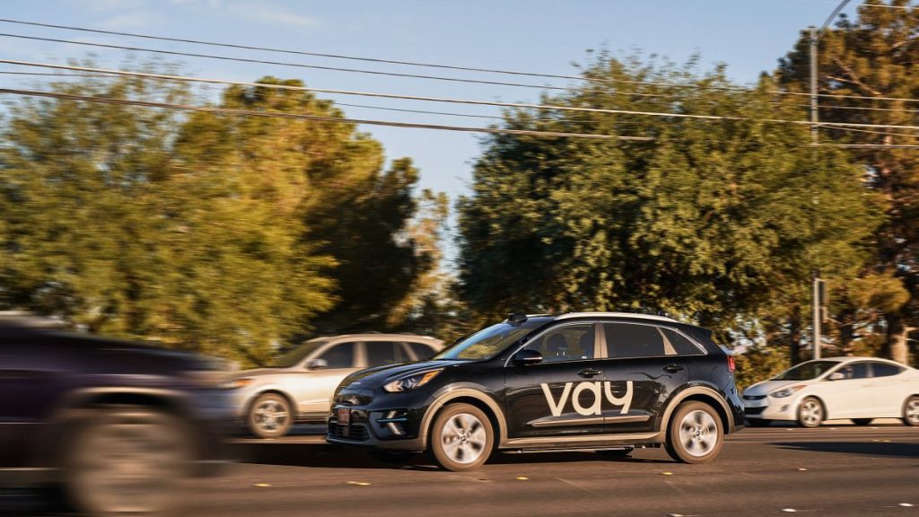 Photo shows Vay vehicle being used in Las Vegas, Nevada.