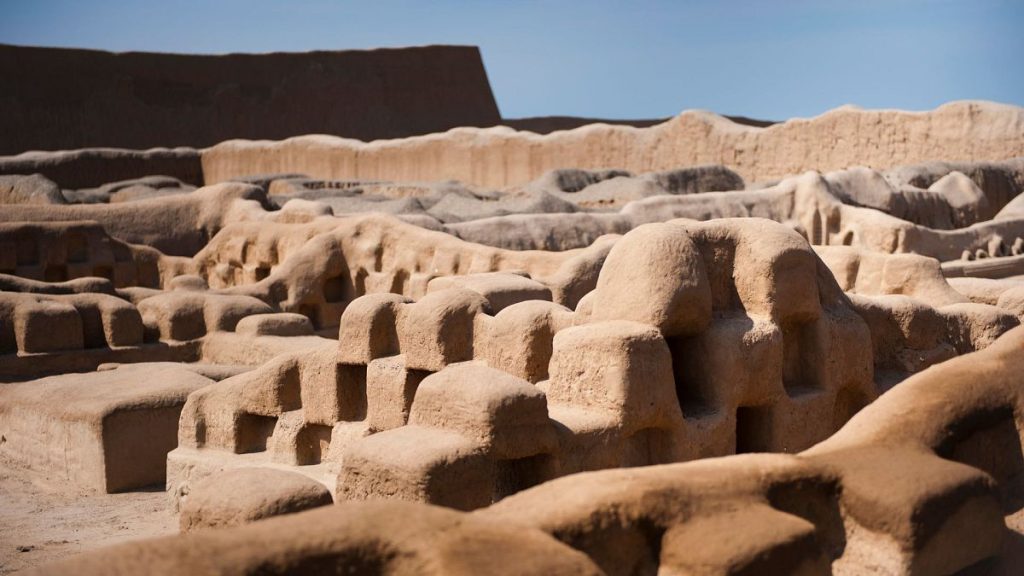 The walls of the Chan Chan Citadel.