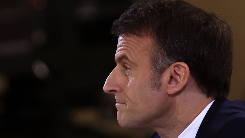 French President Emmanuel Macron listens to a question during his first prime-time news conference to announce his top priorities for the year on 16 January 2024.