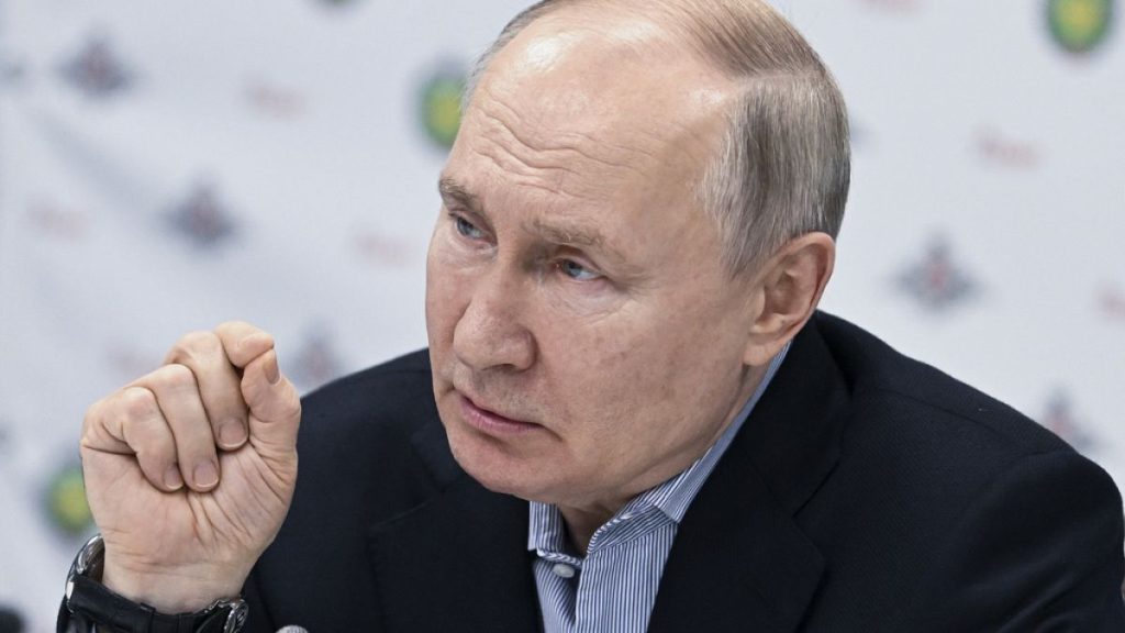 Russian President Vladimir Putin gestures while speaking on Monday