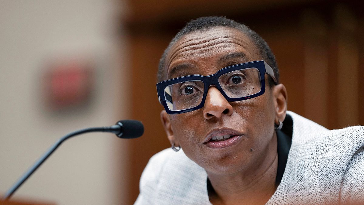 FILE - Harvard University President Claudine Gay speaks during a hearing of the House Committee on Education on Capitol Hill, Dec. 5, 2023