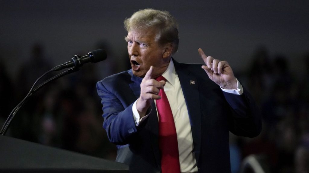 Republican presidential candidate former President Donald Trump speaks at a Get Out The Vote rally at Coastal Carolina University in Conway, S.C., Saturday, Feb. 10, 2024.