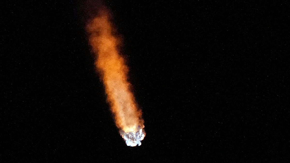 A SpaceX Falcon 9 rocket lifts off from pad 39A at Kennedy Space Center in Cape Canaveral, Florida.