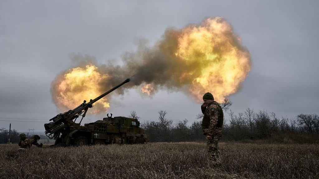 Ukrainian soldiers fire a French-made CAESAR self-propelled howitzer towards Russian positions near Avdiivka, Donetsk Region.