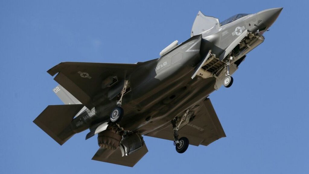 An F-35B fighter jet lands at Luke Air Force Base in this Tuesday, Dec. 10, 2013 file photo, in Goodyear, Ariz.