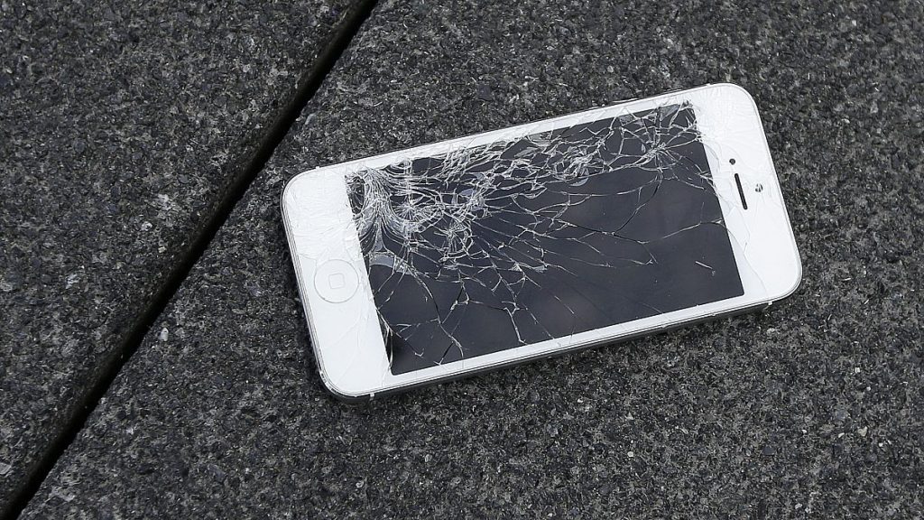 Damaged smartphone