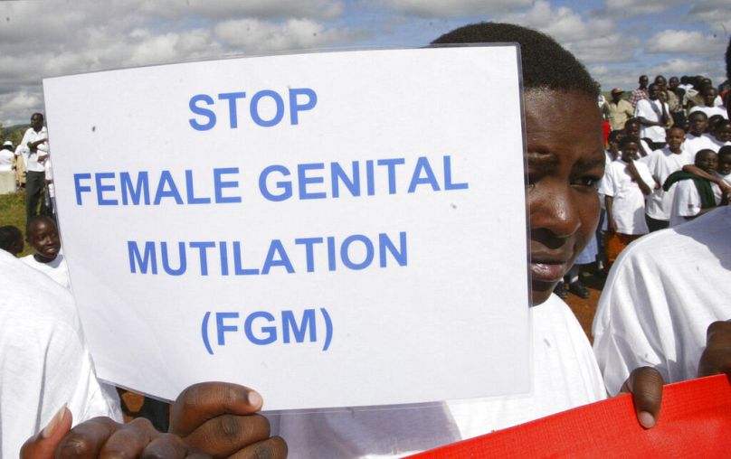 Une fille Masaï lors d’une manifestation contre les mutilations génitales féminines à Kilgoris, au Kenya.