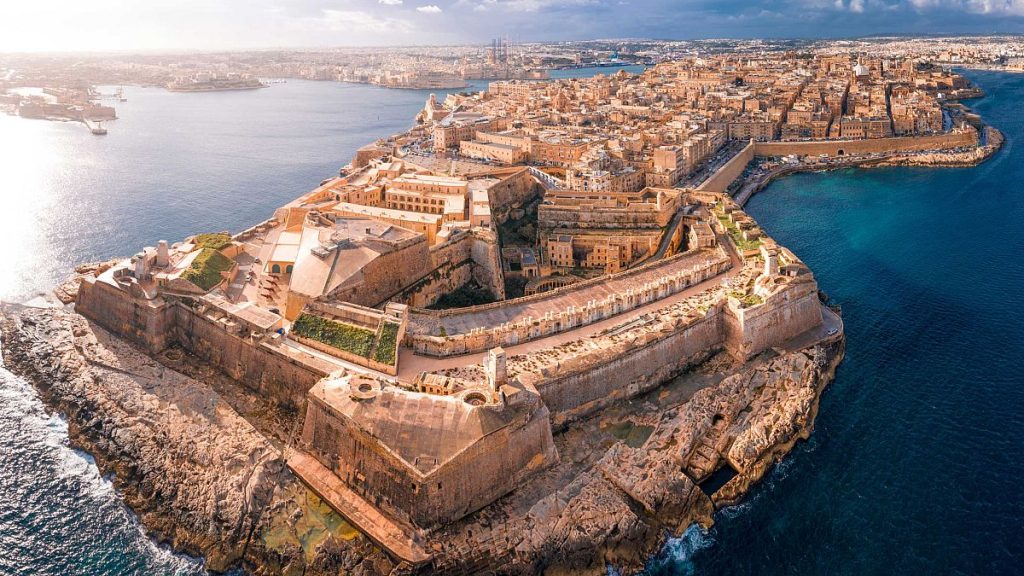 Aerial view of Valletta