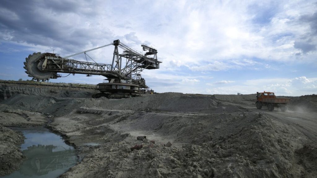 A coal excavator sits at Greece