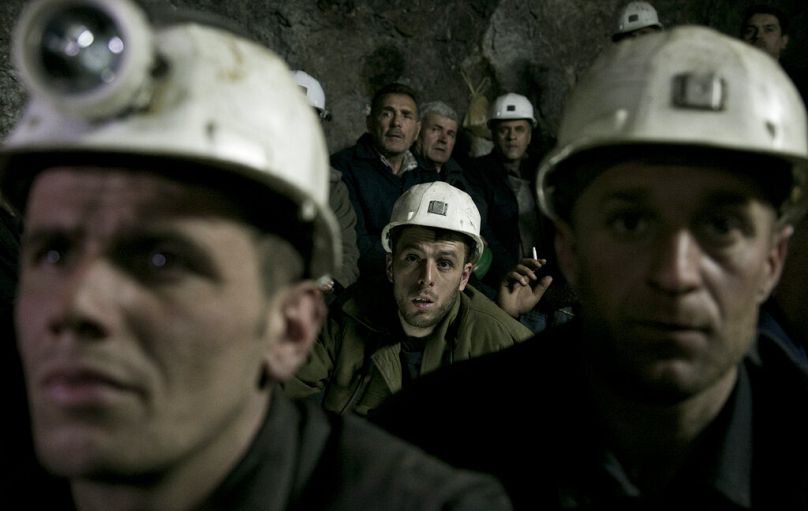 Mineurs du complexe minier de Trepca au Kosovo, janvier 2015