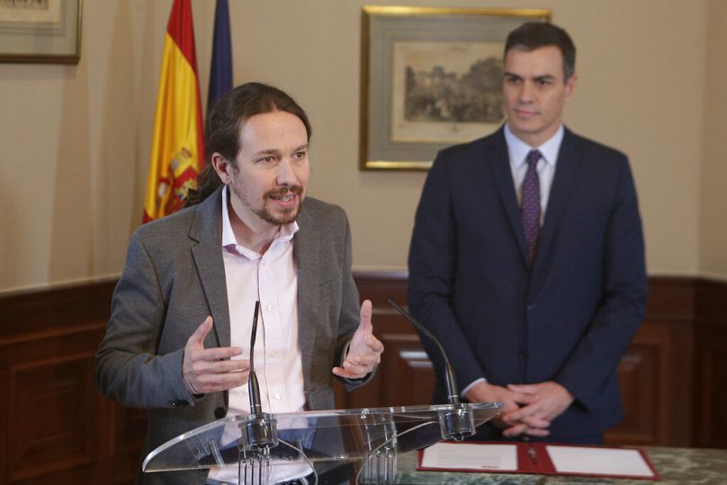 En 2019, Pablo Iglesias a signé un accord de coalition avec le leader socialiste espagnol, puis Premier ministre par intérim, Pedro Sanchez.