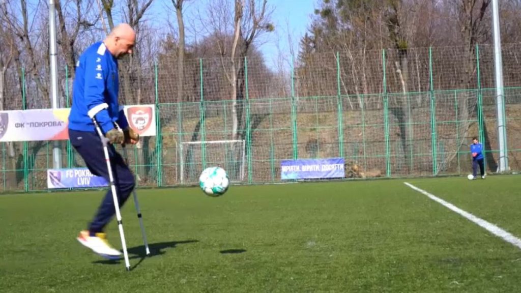 Amputee veterans training in Lviv, western Ukraine.