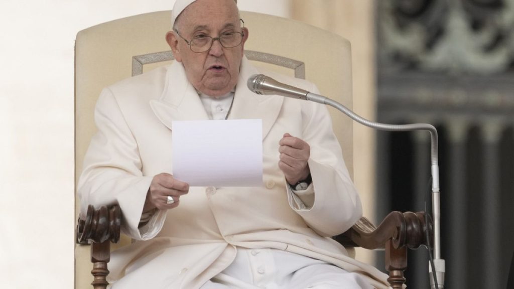 Pope Francis during his weekly audience in St Peter