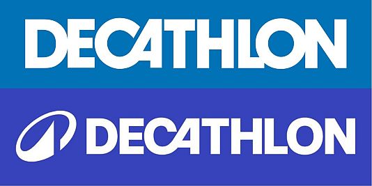 Ancien logo Decathlon (en haut) et nouveau (en bas)