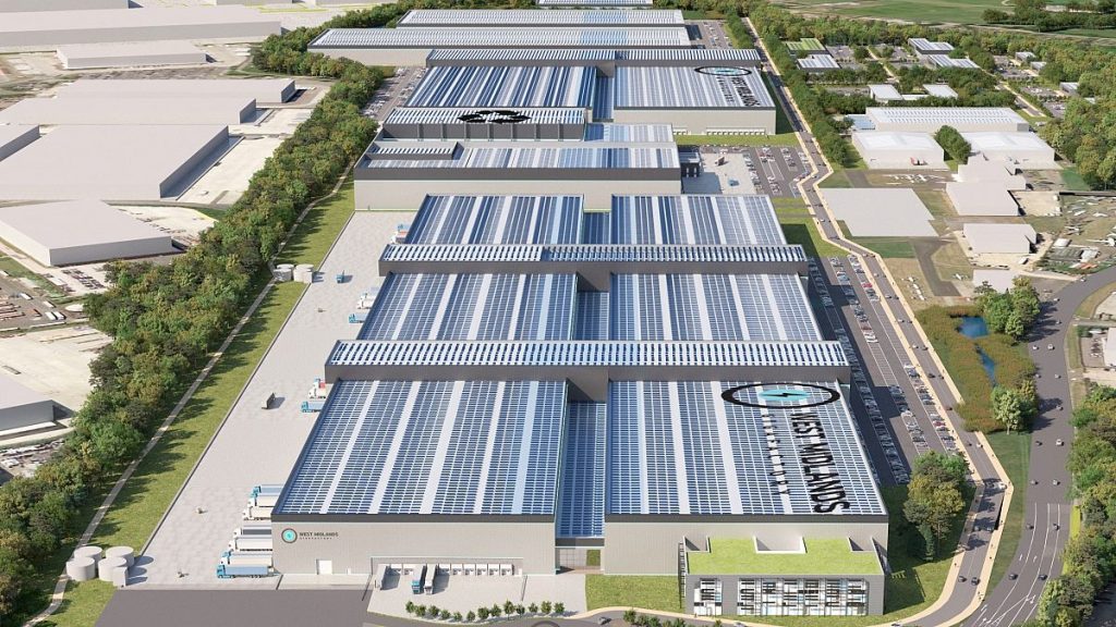 CGI plan of West Midlands Gigafactory site.