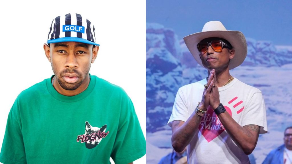 Tyler, the Creator (left) and Pharrell Williams (right) have collaborated on a new capsule collection for Louis Vuitton, which is on sale 21 March.