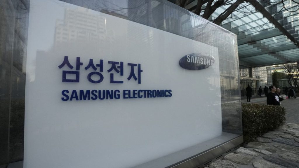 A logo of the Samsung Electronics Co. is seen at its office in Seoul, South Korea, Wednesday, Jan. 31, 2024.