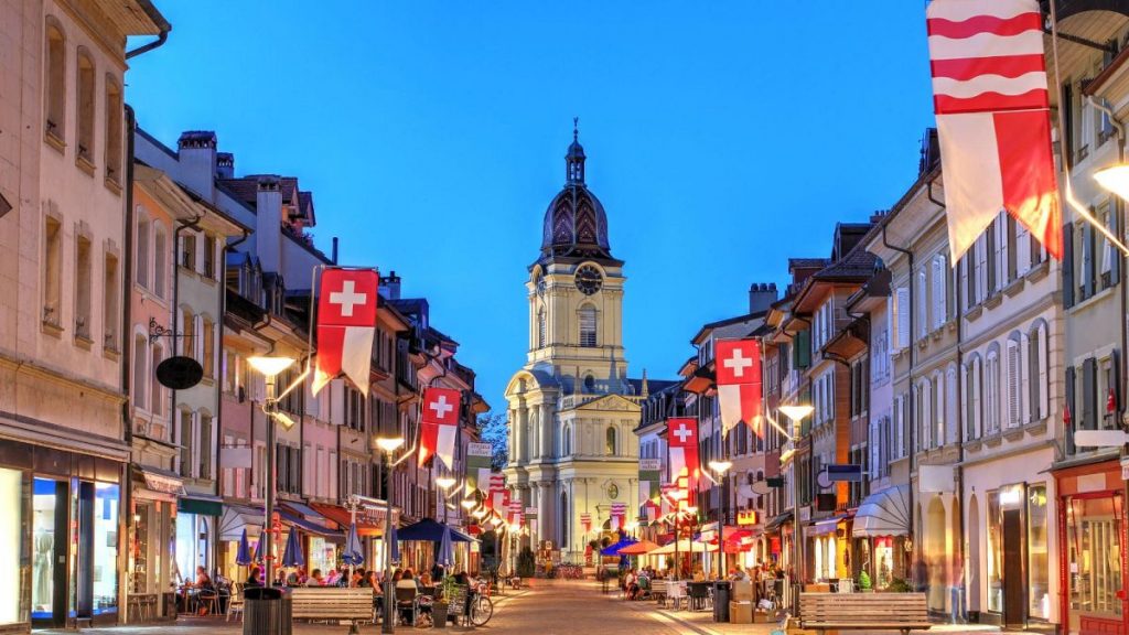 Swiss city of Morges in the canton of Vaud, on Lake Geneva (Lac Léman).