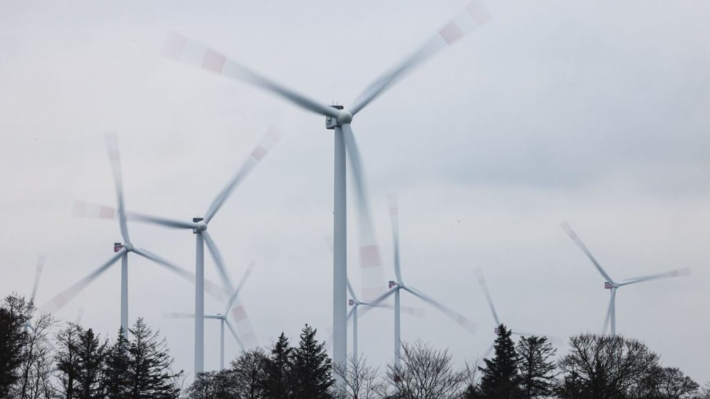 A community owned wind farm in Sprakebuell, Germany. The EU is worried subsidised Chinese firms could undercut domestic turbone producers.