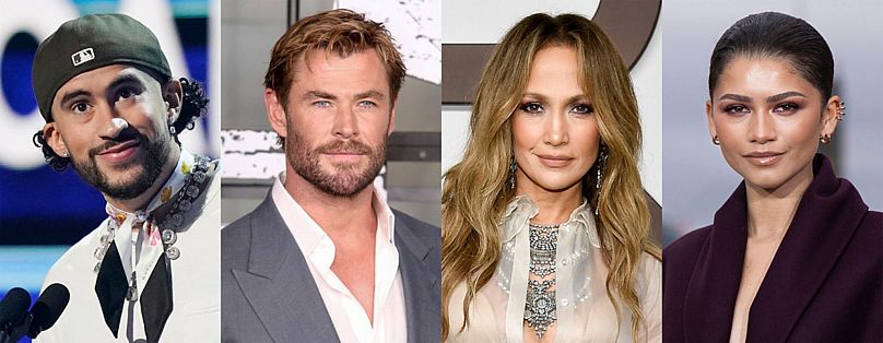 De gauche à droite, Bad Bunny, Chris Hemsworth, Jennifer Lopez et Zendaya rejoindront Anna Wintour en tant que coprésidents du Met Gala de cette année.