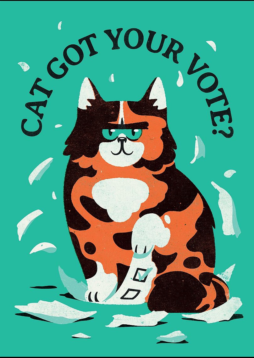 Affiche de l'illustrateur estonien Kärt Koosapoeg pour Get Out & Vote.