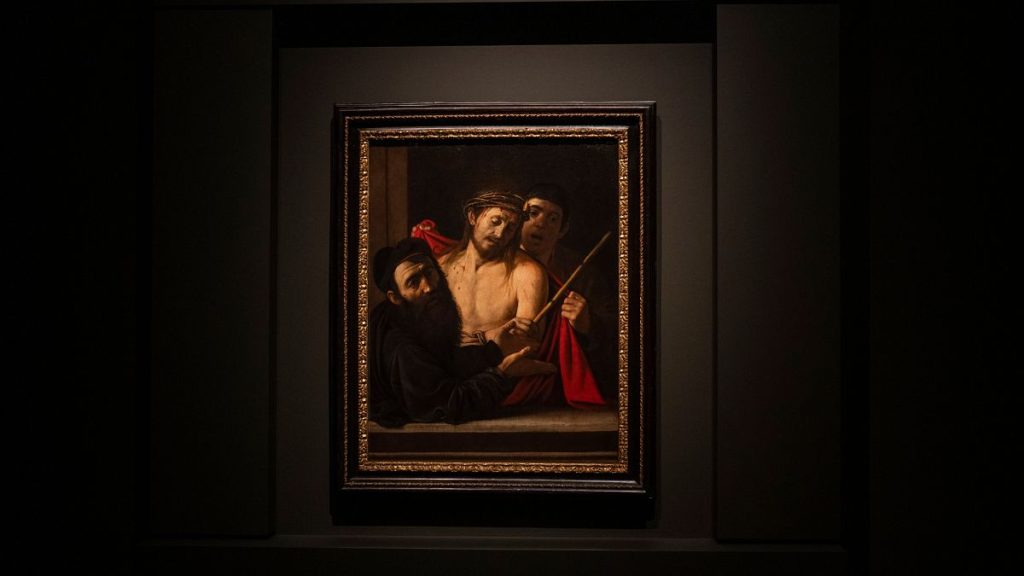 "Ecce Homo" (Latin for Behold The Man) by Michelangelo Merisi da Caravaggio is unveiled to the public for the first time in Spain