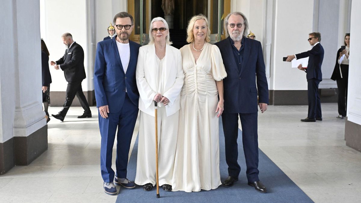 ABBA - Björn Ulvaeus, Anni-Frid Lyngstad, Agnetha Fältskog and Benny Andersson - receive the Royal Vasa Order from Sweden