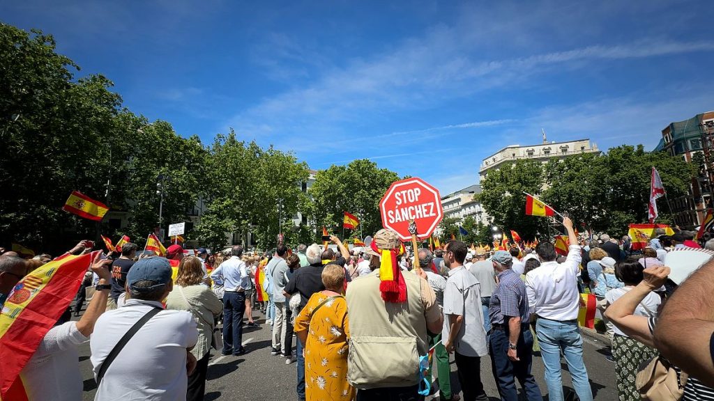 Thousands of people demonstrated in Madrid at the first major campaign event of the PP for the European elections.