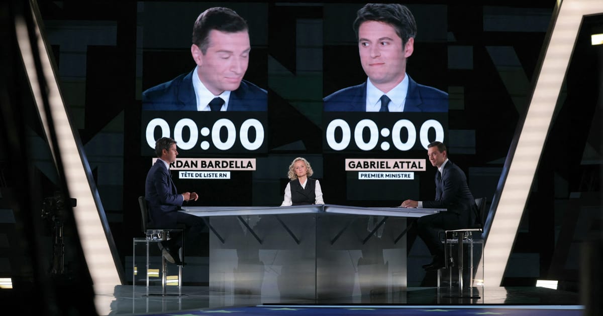 Le Premier ministre français Attal emprunte au modèle de Macron lors d'un débat avec l'extrême droite Bardella