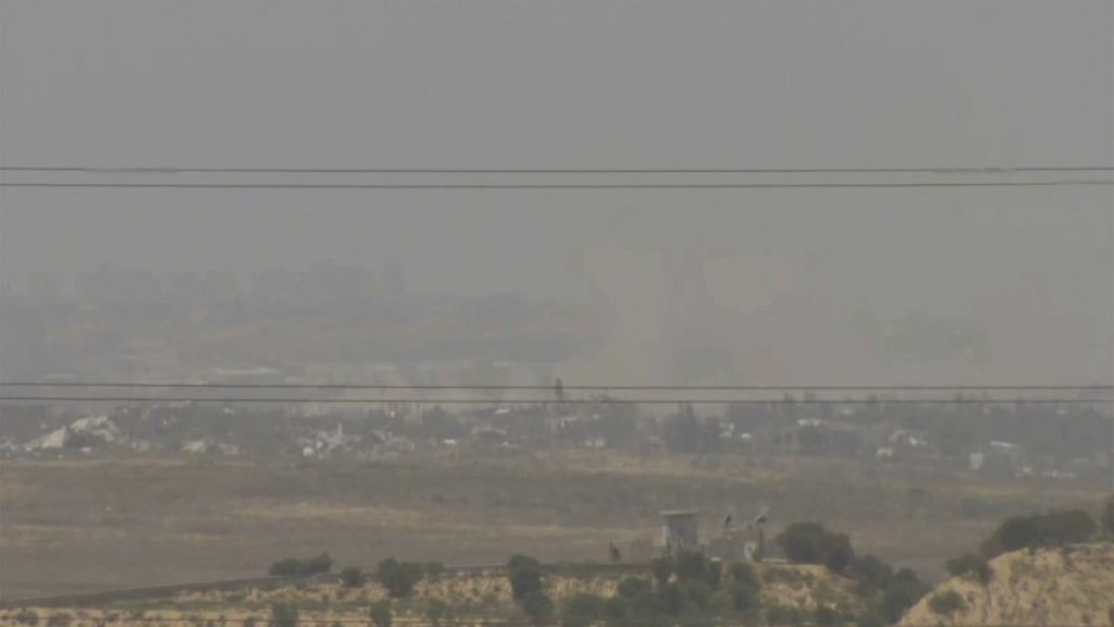 A screenshot taken from AP video showing a general view of northern Gaza as seen from Southern Israel, before it was seized by Israeli officials on Tuesday, May 21, 2024.