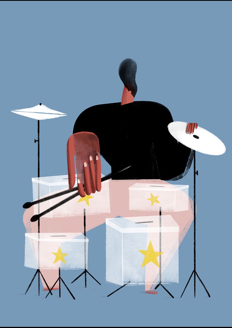 Affiche de l'illustrateur espagnol Pepe Serra pour Get Out & Vote