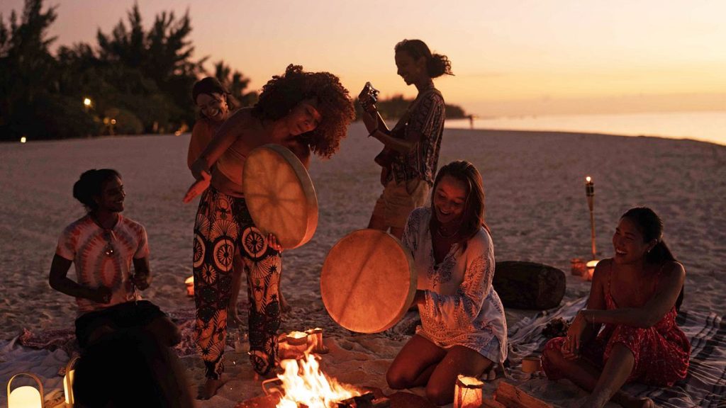 People around a bonfire