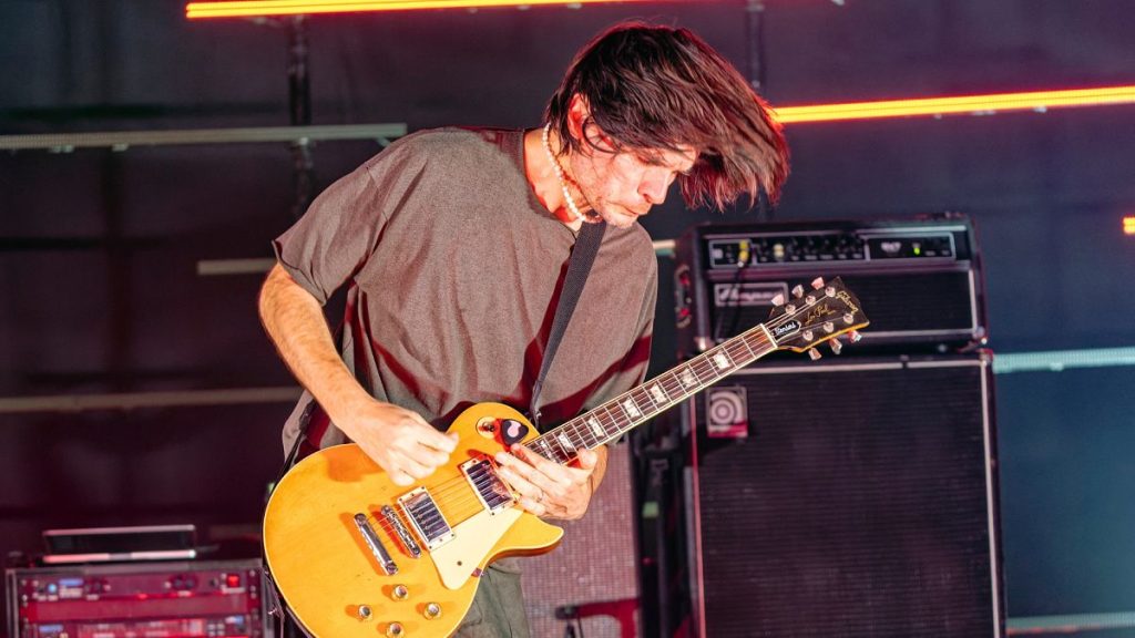 Jonny Greenwood, of the band The Smile, performs on Thursday, Dec. 1, 2022, at the Riviera Theatre in Chicago