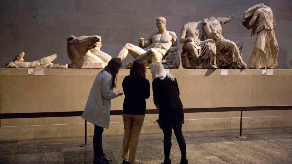 The antiquities, known as the Elgin Marbles, at the British Museum.