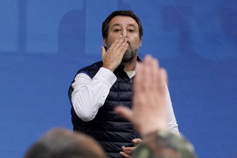 Matteo Salvini, chef du parti d'extrême droite de la Ligue, assiste à une 